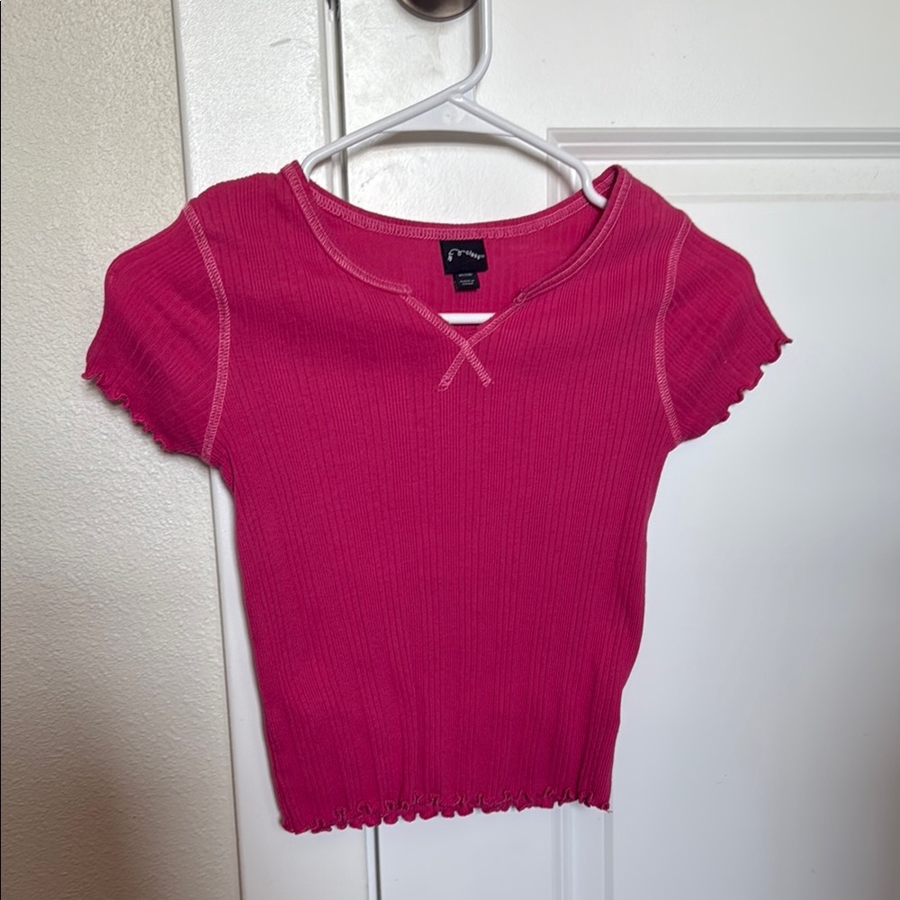 Pink Ribbed Top